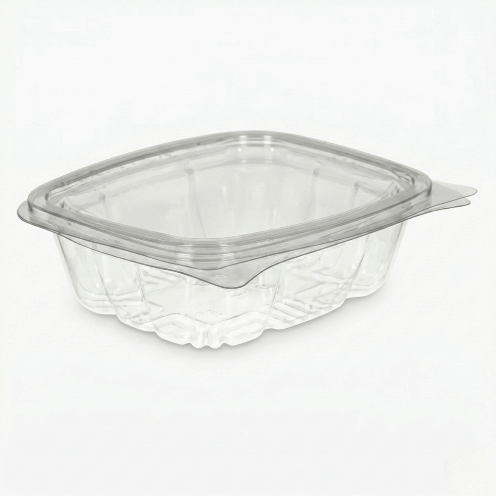 Saladebakken met vaste deksel 375cc (6x100) 600 stuks